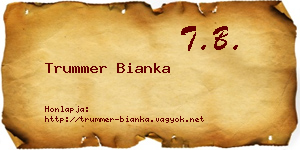 Trummer Bianka névjegykártya